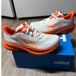 New in Box Hoka Mach 6 Women Running Shoes White Lava Orange 1147810 FLV Size 7B